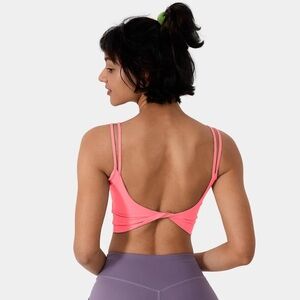 Halara Double Strap Twisted Back Cropped Bra Top